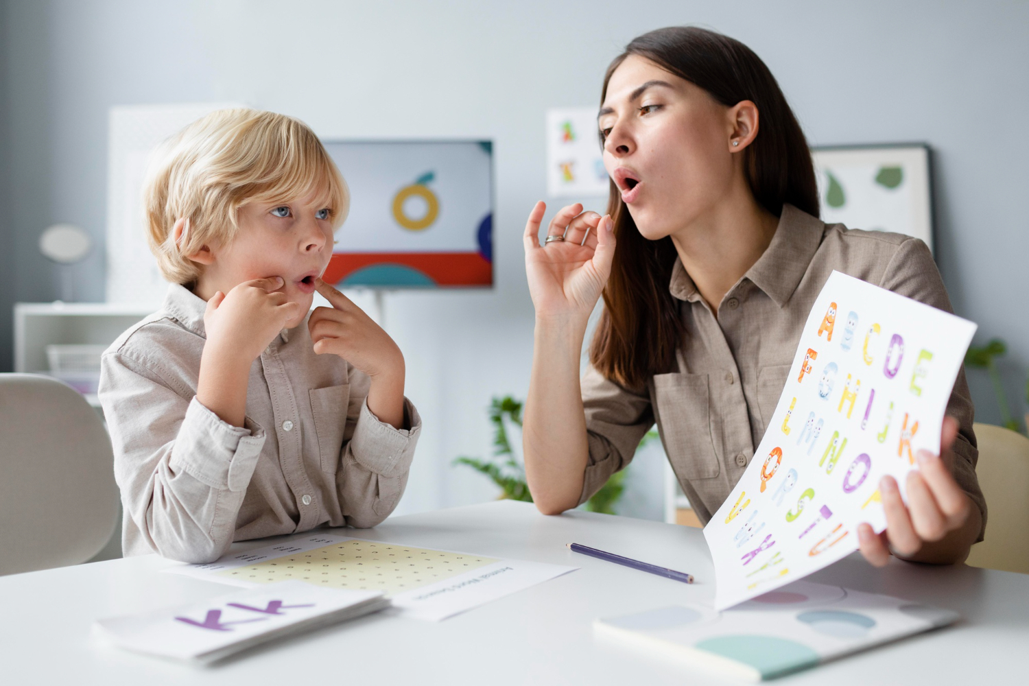 This is an image of a stressed mother of an daughter suffering from ADHD during child development.